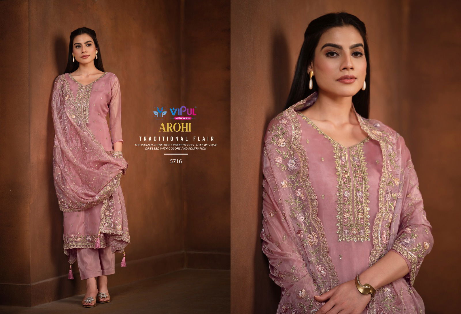 Arohi By Vipul Organza Embroidery Salwar Kameez Wholesale Price In Surat